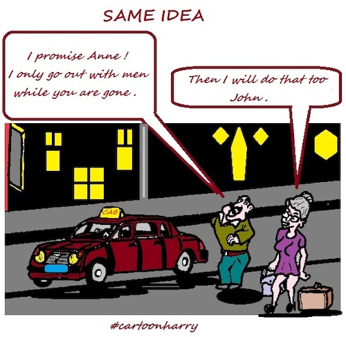 Cartoon: Same Idea (medium) by cartoonharry tagged idea,cartoonharry