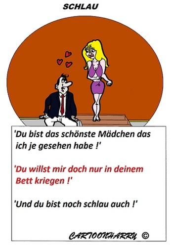 Cartoon: Schlau (medium) by cartoonharry tagged schlau,blond,cartoon,cartoonist,cartoonharry,dutch,toonpool