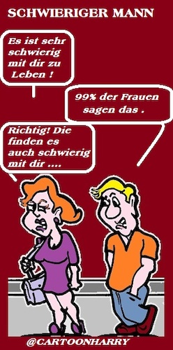 Cartoon: Schwieriger Ehemann (medium) by cartoonharry tagged ehemann,cartoonharry
