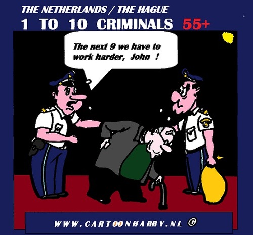 Cartoon: Senior Criminals (medium) by cartoonharry tagged senior,criminals,cartoon,cartoonharry,holland,cartoonist,dutch,thieves,toonpool