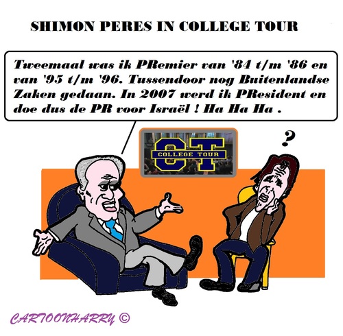 Cartoon: Shimon Peres (medium) by cartoonharry tagged peres,israel,collegetour,huys
