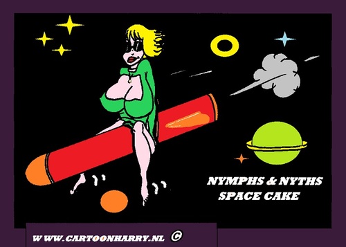 Cartoon: SpaceCake (medium) by cartoonharry tagged spacecake,shoot,girl,erotic,cartoon,sexy,cartoonist,cartoonharry,dutch,toonpool