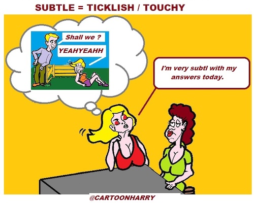 Cartoon: Subtl (medium) by cartoonharry tagged answer,subtl,cartoonharry