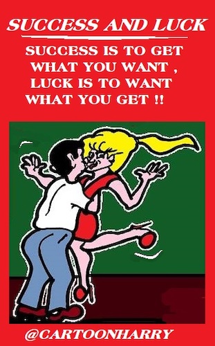 Cartoon: Success and Luck (medium) by cartoonharry tagged success,luck,cartoonharry