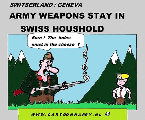 Cartoon: Swiss Army Weapons (medium) by cartoonharry tagged switserland,swiss,weapons,army,houshold,cartoon,comic,comics,comix,artist,man,soldier,reservist,drawing,cartoonist,cartoonharry,dutch,toonpool,toonsup,facebook,hyves,linkedin,buurtlink,deviantart