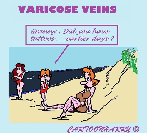 Cartoon: Tattoos (medium) by cartoonharry tagged tattoos,veins,grandma,kid