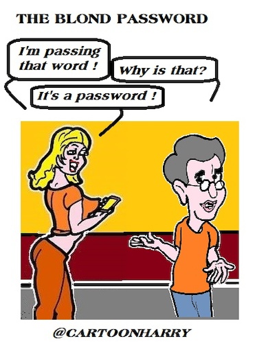 Cartoon: The Blond Password (medium) by cartoonharry tagged blond,password,cartoonharry