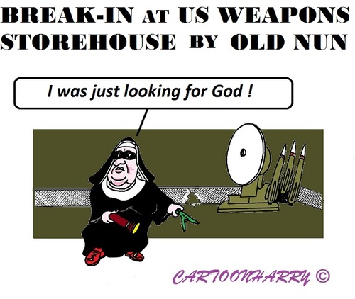 Cartoon: The Break in Nun (medium) by cartoonharry tagged usa,oakbreak,break,nun,weapons,cartoons,cartoonharry,dutch,toonpool