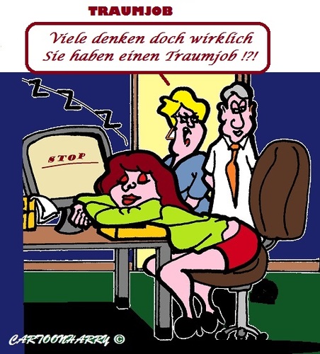 Cartoon: Träume (medium) by cartoonharry tagged traumjob,arbeit,buro