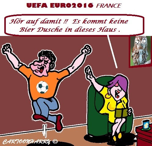 Cartoon: Uefa im Hause (medium) by cartoonharry tagged fussball,uefa,bier,dusche