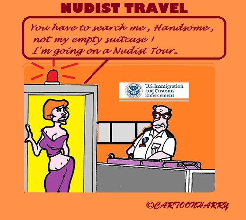 Cartoon: Vacation (medium) by cartoonharry tagged vacation,holidays,customs,suitcase,search,nudist