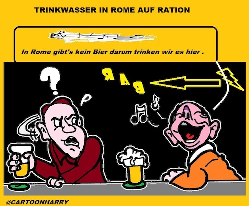 Cartoon: Wasser Probleme (medium) by cartoonharry tagged rome,wasser,bier