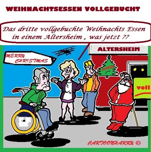 Cartoon: Weihnachtsessen (medium) by cartoonharry tagged weihnachten,essen,altersheime
