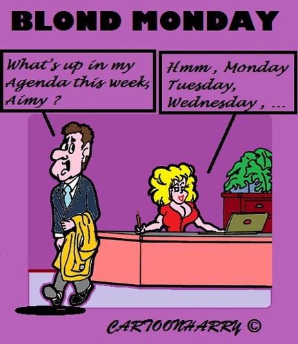 Cartoon: Whats Up (medium) by cartoonharry tagged week,work,buro,chief,blond