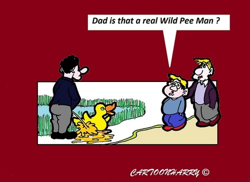 Cartoon: Wild-Pee-Man (medium) by cartoonharry tagged wild,peewee,man,duck,cartoon,child,cartoonist,cartoonharry,dutch,toonpool