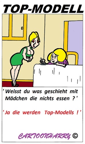 Cartoon: Zukunft (medium) by cartoonharry tagged topmodell,modell,jugend,mädchen,essen,nicht,cartoon,kartoon,cartoonist,cartoonharry,dutch,toonpool