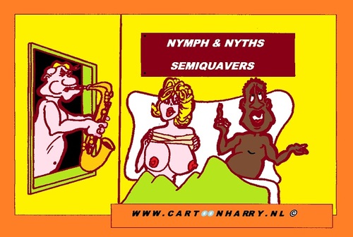 Cartoon: Nymph and Nyth (medium) by cartoonharry tagged girls,nude,nymph,cartoon,cartoonharry,cartoonist,dutch,toonpool