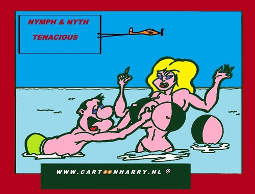 Cartoon: Nymph and Nyth (medium) by cartoonharry tagged girls,nude,nymph,cartoon,cartoonharry,cartoonist,dutch,toonpool