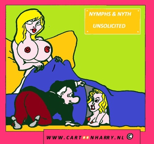 Cartoon: Nymph and Nyth (medium) by cartoonharry tagged girls,nude,nymph,cartoon,cartoonharry,cartoonist,dutch,toonpool