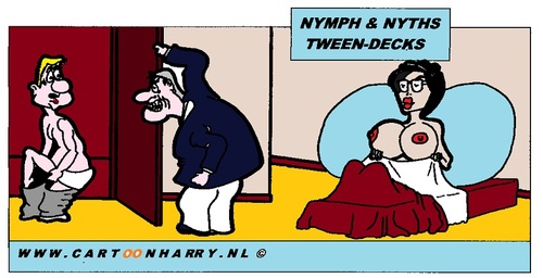 Cartoon: Nymph and Nyth (medium) by cartoonharry tagged girls,nude,nymph,cartoon,cartoonharry,cartoonist,dutch,toonpool