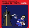 Cartoon: Hours of Truth SAAB (small) by cartoonharry tagged müller,saab,truth,cartoon,cartoonist,cartoonharry,work,jobless,dutch,sweden,toonpool