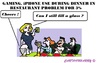 Cartoon: iPhone Use (small) by cartoonharry tagged cheers,game,iphone,restaurant,dinner