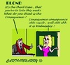 Cartoon: Late (small) by cartoonharry tagged consequence,late,result,chef,girl,blond