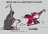 Cartoon: Mexican Flu and Santa Claus (small) by cartoonharry tagged flu,mexican,santa,cartoon