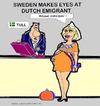 Cartoon: Sweden (small) by cartoonharry tagged sweden,dutch,emigrant,pregnant