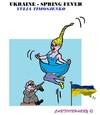 Cartoon: Yulia Timosjenko (small) by cartoonharry tagged russia,ukraine,krim,yulia,timosjenko,spring,fever