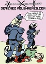 Cartoon: Little Terrorist vs Big One (small) by Zombi tagged mohamed,mehra,terrorist,police,toulouse,raid,french,cops,terrorism