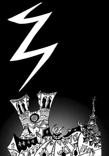 Cartoon: Storm in Paris (medium) by Dekeyser tagged storm,eiffel,tower,aurelie,dekeyser,paris,illustration,fanzine,zebra