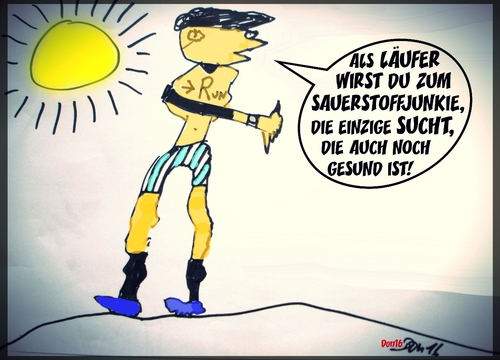 Cartoon: Sauerstoff (medium) by Vanessa tagged sport,laufen,walking,bewegung,health,endurance,running