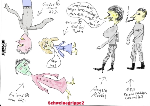 Cartoon: SCHWEINEGRIPPE 2 (medium) by Vanessa tagged schweinegrippe,pig,flu,infektion,pandemie,impfstoff