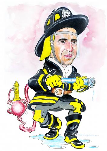 Cartoon: Fireman (medium) by hualpen tagged fireman