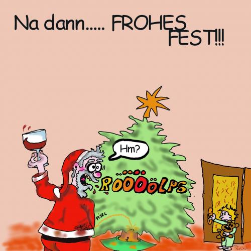 Cartoon: weihnachtsmann im Vollrausch (medium) by comix-by-marcie tagged christmas