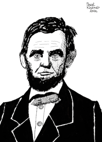 Cartoon: Abraham Lincoln (medium) by Pascal Kirchmair tagged abraham,lincoln,american,civil,war,sezessionskrieg,guerre,de,secession,usa,united,states,of,america,presidente,president,präsident,porträt,portrait,retrato,illustration,ilustracion,ilustracao,pascal,kirchmair,ink,drawing,dessin,desenho,dibujo,zeichnung,aquarell,cartoon,caricature,karikatur,disegno,illustrazione,illustratie,presse,du,jour,tekening,teckning,cartum,vineta,comica,vignetta,caricatura,portret,ritratto,kunst,art,arte,tusche,tuschezeichnung,abraham,lincoln,american,civil,war,sezessionskrieg,guerre,de,secession,usa,united,states,of,america,presidente,president,präsident,porträt,portrait,retrato,illustration,ilustracion,ilustracao,pascal,kirchmair,ink,drawing,dessin,desenho,dibujo,zeichnung,aquarell,cartoon,caricature,karikatur,disegno,illustrazione,illustratie,presse,du,jour,tekening,teckning,cartum,vineta,comica,vignetta,caricatura,portret,ritratto,kunst,art,arte,tusche,tuschezeichnung