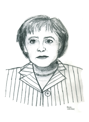 Cartoon: Angela Merkel (medium) by Pascal Kirchmair tagged germany,cdu,angela,merkel,bundeskanzlerin,deutschland,zeichnung,portrait