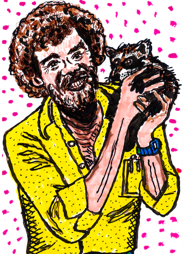 Cartoon: Bob Ross mit Waschbär (medium) by Pascal Kirchmair tagged guaxinim,mapache,waschbär,raccoon,racoon,raton,laveur,racuna,orsetto,lavatore,bob,ross,pascal,kirchmair,cartoon,portrait,peintre,painter,family,artist,artiste,artista,kunst,künstler,illustration,drawing,zeichnung,caricature,karikatur,ilustracion,dibujo,desenho,ink,disegno,ilustracao,illustrazione,illustratie,dessin,de,presse,du,jour,art,of,the,day,tekening,teckning,cartum,vineta,comica,vignetta,caricatura,arte,artwork,maler,guaxinim,mapache,waschbär,raccoon,racoon,raton,laveur,racuna,orsetto,lavatore,bob,ross,pascal,kirchmair,cartoon,portrait,peintre,painter,family,artist,artiste,artista,kunst,künstler,illustration,drawing,zeichnung,caricature,karikatur,ilustracion,dibujo,desenho,ink,disegno,ilustracao,illustrazione,illustratie,dessin,de,presse,du,jour,art,of,the,day,tekening,teckning,cartum,vineta,comica,vignetta,caricatura,arte,artwork,maler