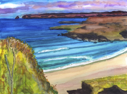 Cartoon: Coast of Durness (medium) by Pascal Kirchmair tagged coast,of,durness,aquarell,watercolour,highlands,scotland,schottland,ecosse,painting,gemälde