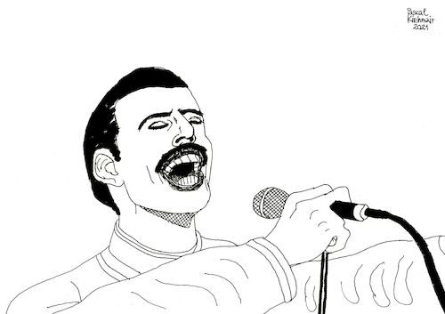 Cartoon: Freddie Mercury (medium) by Pascal Kirchmair tagged bohemian,rhapsody,freddie,mercury,queen,rock,roll,star,hall,of,fame,musik,musiker,musician,music,singer,songwriter,composer,illustration,drawing,zeichnung,pascal,kirchmair,cartoon,caricature,karikatur,ilustracion,dibujo,desenho,ink,disegno,ilustracao,illustrazione,illustratie,dessin,de,presse,du,jour,art,the,day,tekening,teckning,cartum,vineta,comica,vignetta,caricatura,portrait,portret,retrato,ritratto,porträt,tusche,tuschezeichnung,frontman,lead,gay,pride,schwul,bohemian,rhapsody,freddie,mercury,queen,rock,roll,star,hall,of,fame,musik,musiker,musician,music,singer,songwriter,composer,illustration,drawing,zeichnung,pascal,kirchmair,cartoon,caricature,karikatur,ilustracion,dibujo,desenho,ink,disegno,ilustracao,illustrazione,illustratie,dessin,de,presse,du,jour,art,the,day,tekening,teckning,cartum,vineta,comica,vignetta,caricatura,portrait,portret,retrato,ritratto,porträt,tusche,tuschezeichnung,frontman,lead,gay,pride,schwul