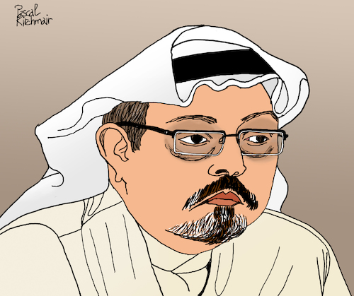 Cartoon: Jamal Khashoggi (medium) by Pascal Kirchmair tagged jamal,khashoggi,saudi,arabia,arabien,mord,meurtre,murder,homicidio,omicidio,uccisione,mohammad,bin,salman,illustration,drawing,zeichnung,pascal,kirchmair,cartoon,caricature,karikatur,ilustracion,dibujo,desenho,ink,disegno,ilustracao,illustrazione,illustratie,dessin,de,presse,du,jour,art,of,the,day,tekening,teckning,cartum,vineta,comica,vignetta,caricatura,portrait,retrato,ritratto,portret,kunst,mbs,turkey,consulate,istanbul,assassination,journalist,washington,post,usa,citizen,saudis,giornalista,jornalista,periodista,crimen,asesinato,jamal,khashoggi,saudi,arabia,arabien,mord,meurtre,murder,homicidio,omicidio,uccisione,mohammad,bin,salman,illustration,drawing,zeichnung,pascal,kirchmair,cartoon,caricature,karikatur,ilustracion,dibujo,desenho,ink,disegno,ilustracao,illustrazione,illustratie,dessin,de,presse,du,jour,art,of,the,day,tekening,teckning,cartum,vineta,comica,vignetta,caricatura,portrait,retrato,ritratto,portret,kunst,mbs,turkey,consulate,istanbul,assassination,journalist,washington,post,usa,citizen,saudis,giornalista,jornalista,periodista,crimen,asesinato