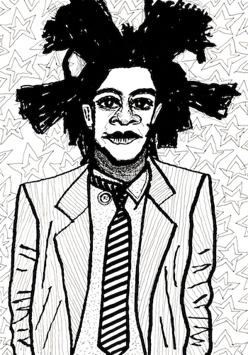 Cartoon: Jean-Michel Basquiat (medium) by Pascal Kirchmair tagged jean,michel,basquiat,artist,artiste,artista,kunst,künstler,illustration,drawing,zeichnung,pascal,kirchmair,cartoon,caricature,karikatur,ilustracion,dibujo,desenho,ink,disegno,ilustracao,illustrazione,illustratie,dessin,de,presse,du,jour,art,of,the,day,tekening,teckning,cartum,vineta,comica,vignetta,caricatura,portrait,porträt,portret,retrato,ritratto,arte,usa,new,york,city,manhattan,project,artwork,graffiti,graffito,grafiti,grafito,grafite,jean,michel,basquiat,artist,artiste,artista,kunst,künstler,illustration,drawing,zeichnung,pascal,kirchmair,cartoon,caricature,karikatur,ilustracion,dibujo,desenho,ink,disegno,ilustracao,illustrazione,illustratie,dessin,de,presse,du,jour,art,of,the,day,tekening,teckning,cartum,vineta,comica,vignetta,caricatura,portrait,porträt,portret,retrato,ritratto,arte,usa,new,york,city,manhattan,project,artwork,graffiti,graffito,grafiti,grafito,grafite