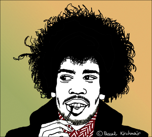 Cartoon: Jimi Hendrix (medium) by Pascal Kirchmair tagged jimi,hendrix,portrait,caricature,cartoon,karikatur,pascal,kirchmair,illustration,vignetta,dibujo,desenho,disegno,dessin,drawing,zeichnung,jimi,hendrix,portrait,caricature,cartoon,karikatur,pascal,kirchmair,illustration,vignetta,dibujo,desenho,disegno,dessin,drawing,zeichnung