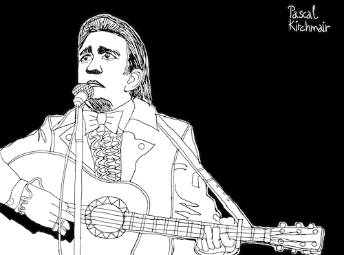 Cartoon: Johnny Cash (medium) by Pascal Kirchmair tagged usa,johnny,cash,singer,songwriter,civil,rights,movement,rhythm,and,blues,folk,gospel,pop,cartoon,caricature,karikatur,ilustracion,illustration,pascal,kirchmair,dibujo,desenho,drawing,zeichnung,disegno,ilustracao,illustrazione,illustratie,dessin,de,presse,du,jour,art,of,the,day,tekening,teckning,cartum,vineta,comica,vignetta,caricatura,humor,humour,political,portrait,retrato,ritratto,portret,porträt,artiste,artista,artist,rock,roll,crossover,hall,fame,man,in,black,country,music,musik,icon,ikone,san,quentin,usa,johnny,cash,singer,songwriter,civil,rights,movement,rhythm,and,blues,folk,gospel,pop,cartoon,caricature,karikatur,ilustracion,illustration,pascal,kirchmair,dibujo,desenho,drawing,zeichnung,disegno,ilustracao,illustrazione,illustratie,dessin,de,presse,du,jour,art,of,the,day,tekening,teckning,cartum,vineta,comica,vignetta,caricatura,humor,humour,political,portrait,retrato,ritratto,portret,porträt,artiste,artista,artist,rock,roll,crossover,hall,fame,man,in,black,country,music,musik,icon,ikone,san,quentin