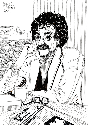 Cartoon: Kurt Vonnegut (medium) by Pascal Kirchmair tagged kurt,vonnegut,slaughterhouse,five,literatur,literature,schriftsteller,author,autor,autore,auteur,writer,illustration,ink,drawing,tusche,tuschezeichnung,zeichnung,pascal,kirchmair,cartoon,caricature,karikatur,ilustracion,dibujo,desenho,disegno,ilustracao,illustrazione,illustratie,dessin,de,presse,du,jour,art,of,the,day,tekening,teckning,cartum,vineta,comica,vignetta,caricatura,portrait,porträt,portret,retrato,ritratto,indianapolis,new,york,schlachthof,der,kinderkreuzzug,childrens,crusade,kurt,vonnegut,slaughterhouse,five,literatur,literature,schriftsteller,author,autor,autore,auteur,writer,illustration,ink,drawing,tusche,tuschezeichnung,zeichnung,pascal,kirchmair,cartoon,caricature,karikatur,ilustracion,dibujo,desenho,disegno,ilustracao,illustrazione,illustratie,dessin,de,presse,du,jour,art,of,the,day,tekening,teckning,cartum,vineta,comica,vignetta,caricatura,portrait,porträt,portret,retrato,ritratto,indianapolis,new,york,schlachthof,der,kinderkreuzzug,childrens,crusade