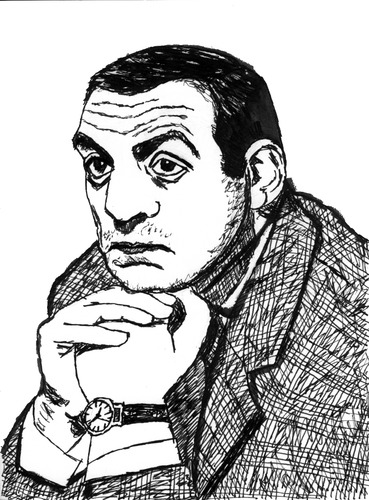 Cartoon: Lino Ventura (medium) by Pascal Kirchmair tagged lino,ventura,caricature,karikatur,portrait,cartoon,filmstar,französisch,italienisch,kino