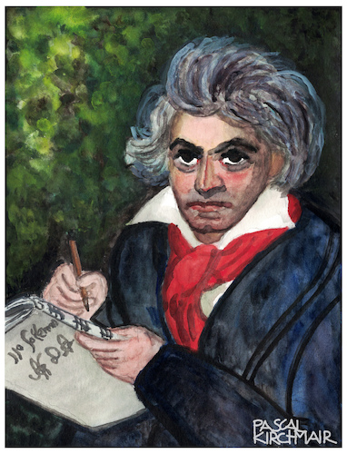 Cartoon: Ludwig van Beethoven (medium) by Pascal Kirchmair tagged pascal,kirchmair,ludwig,van,beethoven,cartoon,caricature,karikatur,watercolor,aquarell,vignetta,cuadro,quadro,bild,imagen,image,acquarello,acquerello,aquarela,acuarela,pascal,kirchmair,ludwig,van,beethoven,cartoon,caricature,karikatur,watercolor,aquarell,vignetta,cuadro,quadro,bild,imagen,image,acquarello,acquerello,aquarela,acuarela