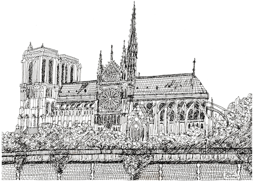 Cartoon: Notre-Dame de Paris (medium) by Pascal Kirchmair tagged cathedral,kathedrale,cathedrale,catedral,cattedrale,paris,parigi,notre,dame,arte,pascal,kirchmair,illustration,ink,drawing,tusche,tuschezeichnung,zeichnung,ilustracion,dibujo,desenho,disegno,ilustracao,illustrazione,illustratie,dessin,de,presse,du,jour,art,of,the,day,tekening,teckning,encre,chine,tinta,da,china,nanquim,inchiostro,di,kunst,architektur,architecture,architettura,arquitetura,arquitectura,monument,sehenswürdigkeit,france,frankreich,francia,franca,kirche,church,cathedral,kathedrale,cathedrale,catedral,cattedrale,paris,parigi,notre,dame,arte,pascal,kirchmair,illustration,ink,drawing,tusche,tuschezeichnung,zeichnung,ilustracion,dibujo,desenho,disegno,ilustracao,illustrazione,illustratie,dessin,de,presse,du,jour,art,of,the,day,tekening,teckning,encre,chine,tinta,da,china,nanquim,inchiostro,di,kunst,architektur,architecture,architettura,arquitetura,arquitectura,monument,sehenswürdigkeit,france,frankreich,francia,franca,kirche,church