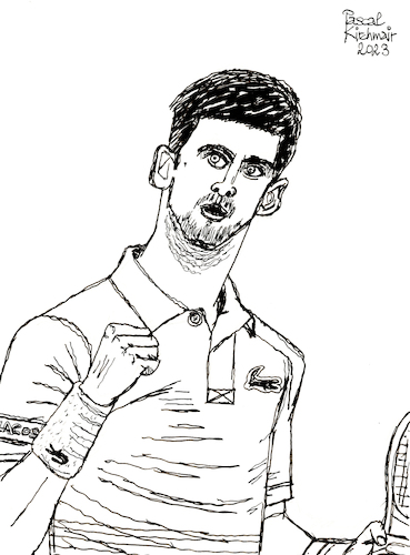 Cartoon: Novak Djokovic (medium) by Pascal Kirchmair tagged novak,djokovic,arte,kunst,artwork,atp,ranking,tennis,player,tenis,sieger,winner,us,open,new,york,flushing,meadows,champion,australian,grand,slam,sport,sports,ink,tusche,tuschezeichnung,portrait,retrato,ritratto,porträt,irish,pub,illustration,drawing,zeichnung,pascal,kirchmair,cartoon,caricature,karikatur,ilustracion,dibujo,desenho,disegno,ilustracao,illustrazione,illustratie,dessin,de,presse,du,jour,art,of,the,day,tekening,teckning,cartum,vineta,comica,vignetta,caricatura,portret,encre,chine,tinta,china,inchiostro,nanquim,serbia,serbien,serbie,servia,novak,djokovic,arte,kunst,artwork,atp,ranking,tennis,player,tenis,sieger,winner,us,open,new,york,flushing,meadows,champion,australian,grand,slam,sport,sports,ink,tusche,tuschezeichnung,portrait,retrato,ritratto,porträt,irish,pub,illustration,drawing,zeichnung,pascal,kirchmair,cartoon,caricature,karikatur,ilustracion,dibujo,desenho,disegno,ilustracao,illustrazione,illustratie,dessin,de,presse,du,jour,art,of,the,day,tekening,teckning,cartum,vineta,comica,vignetta,caricatura,portret,encre,chine,tinta,china,inchiostro,nanquim,serbia,serbien,serbie,servia